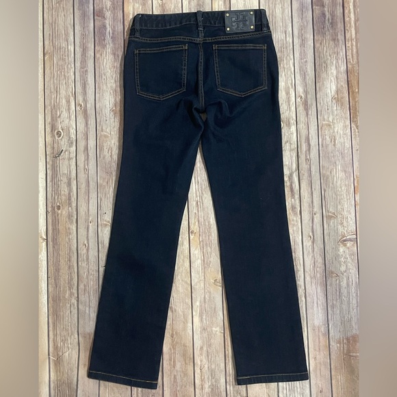 NEW Tory Burch Sz 25 Dark Wash Straight Leg Jeans - Picture 3 of 8